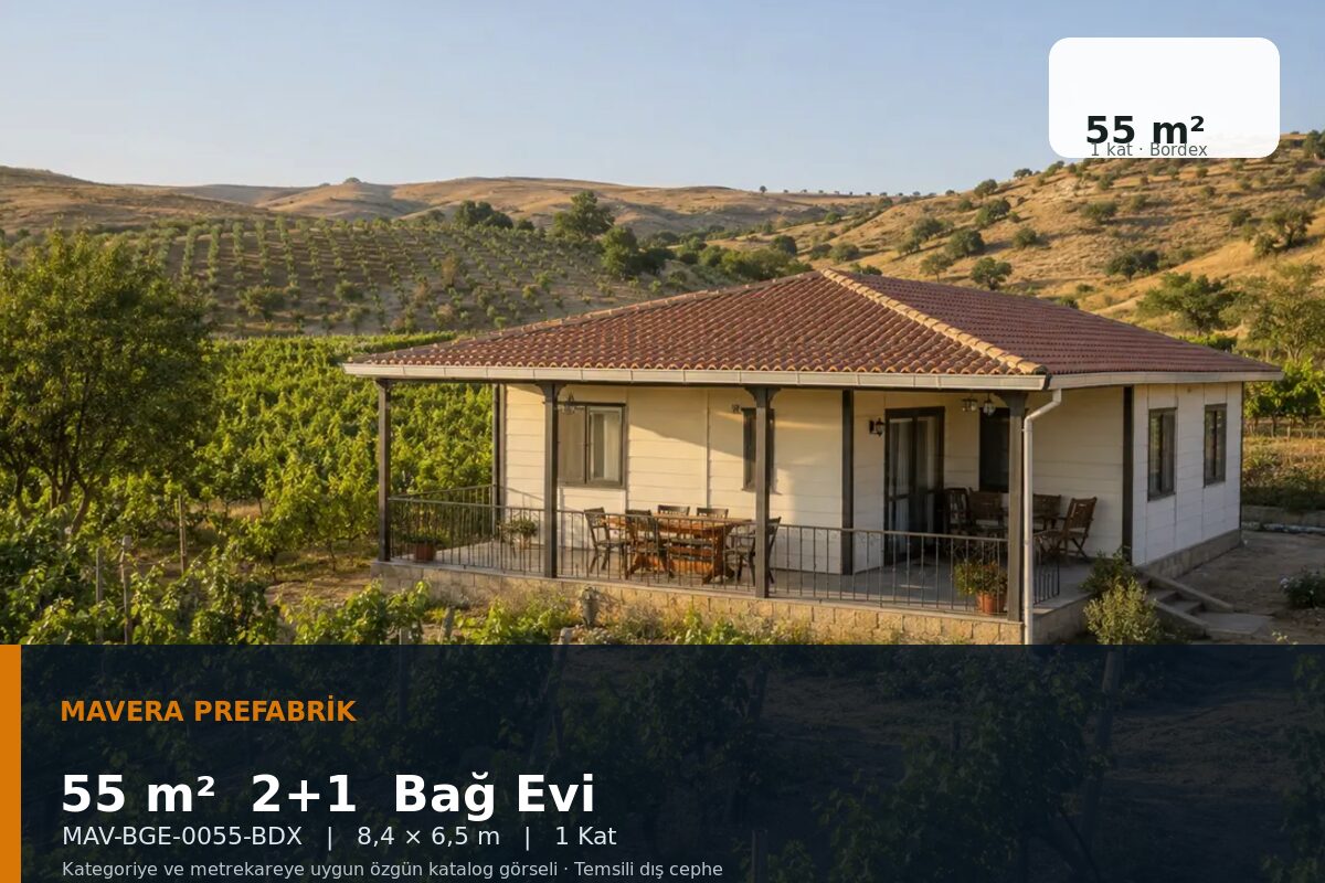 55 m² 2+1 Bordex Bağ Evi