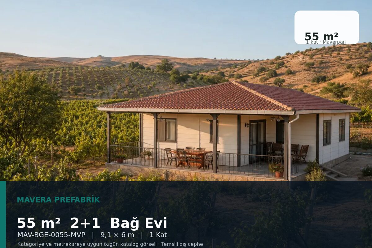 55 m² 2+1 Maverpan Bağ Evi