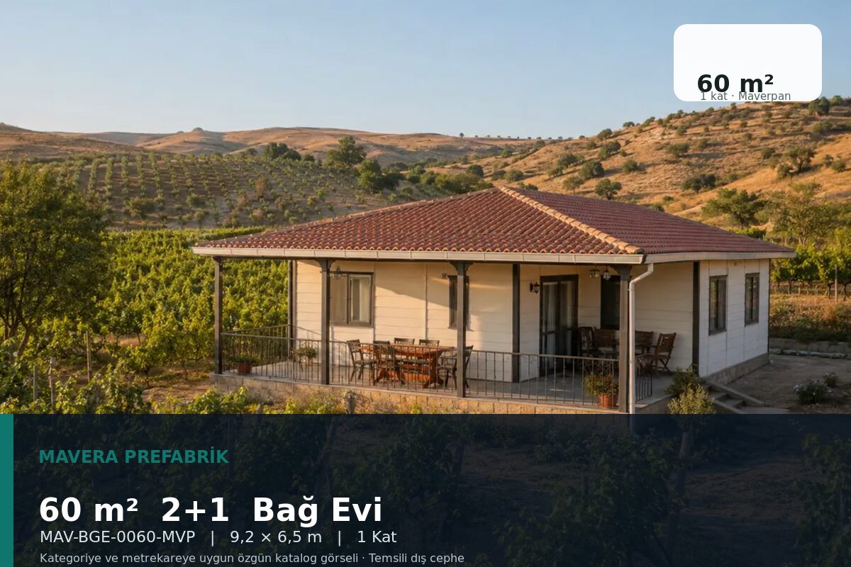 60 m² 2+1 Maverpan Bağ Evi