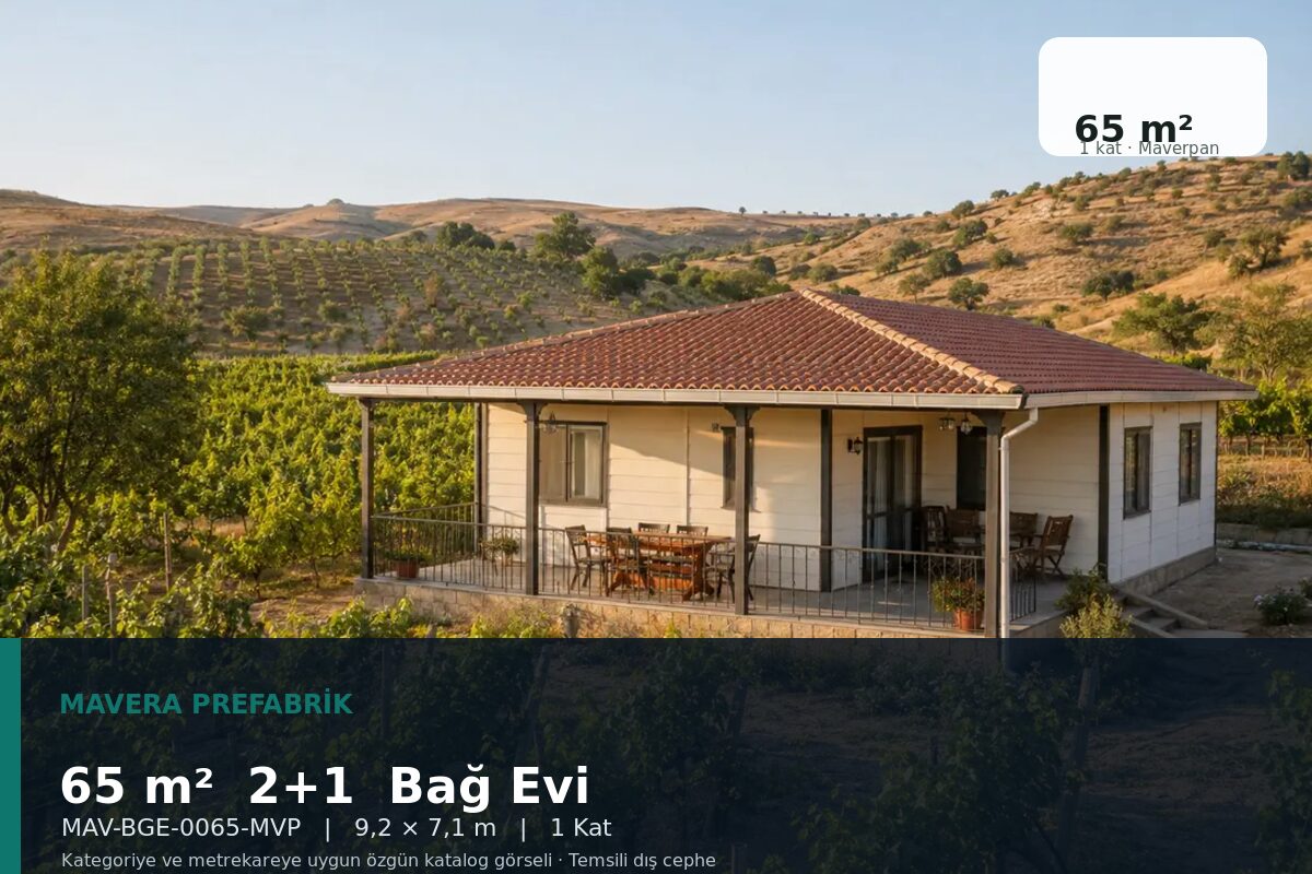 65 m² 2+1 Maverpan Bağ Evi