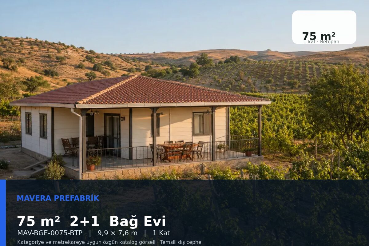 75 m² 2+1 Betopan Bağ Evi