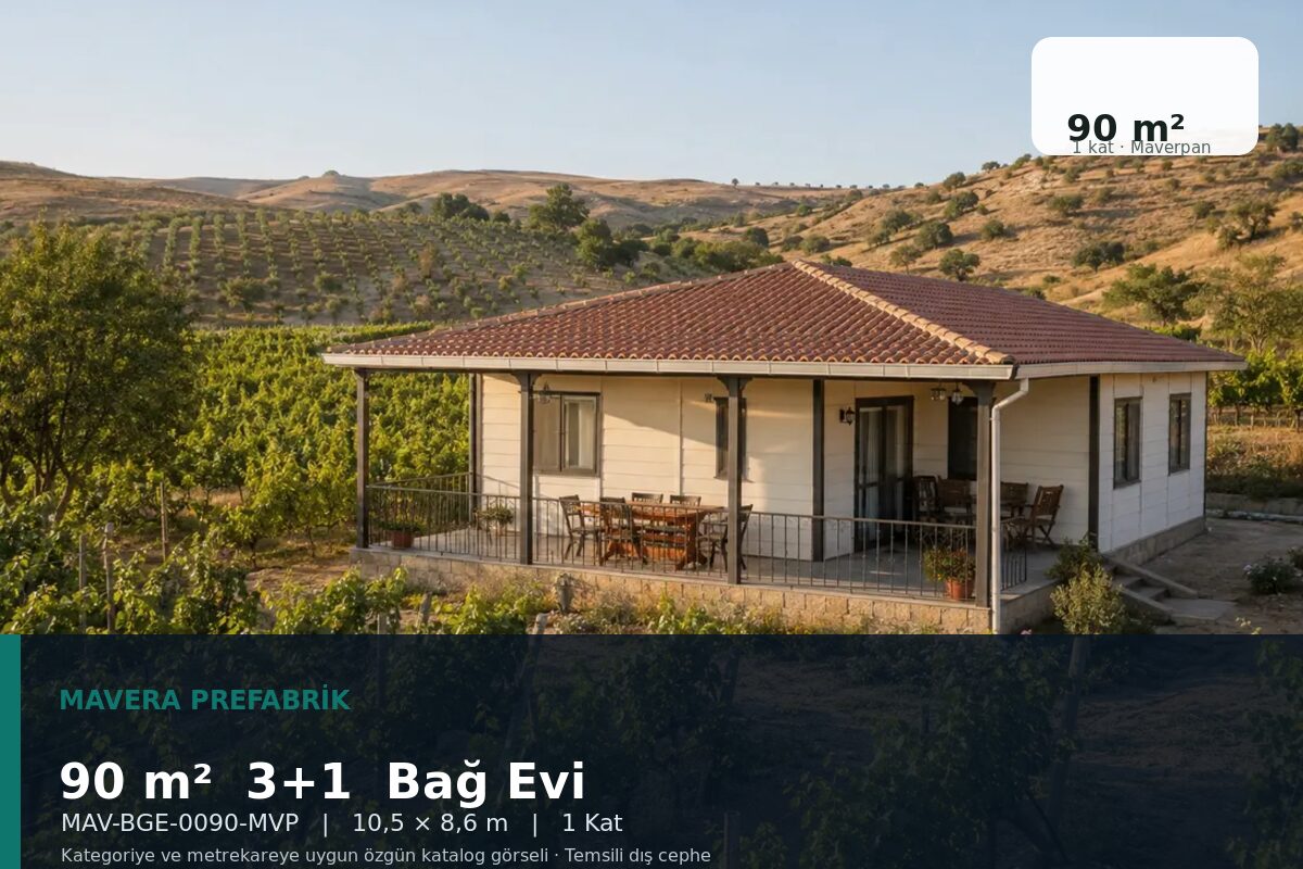 90 m² 3+1 Maverpan Bağ Evi