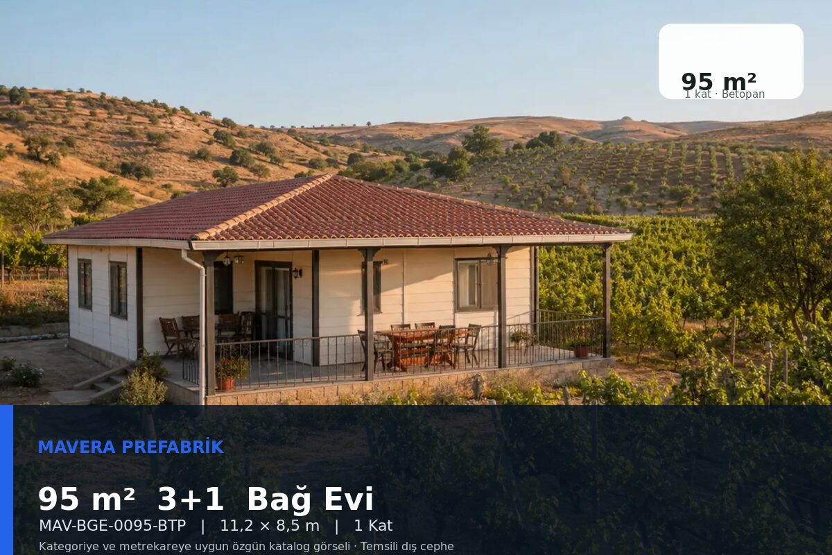 95 m² 3+1 Betopan Bağ Evi