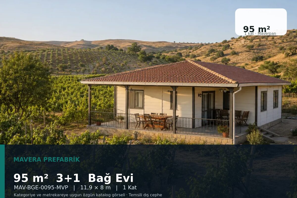 95 m² 3+1 Maverpan Bağ Evi