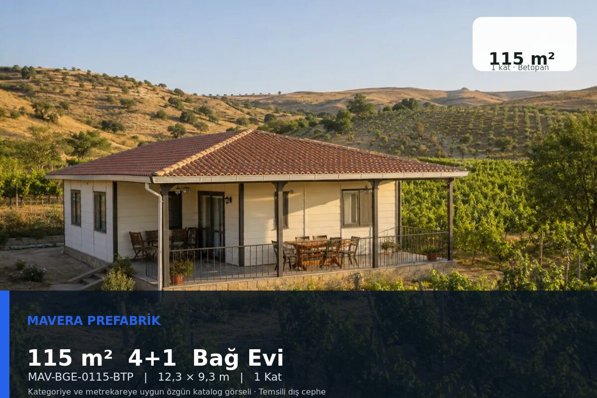 115 m² 4+1 Betopan Bağ Evi