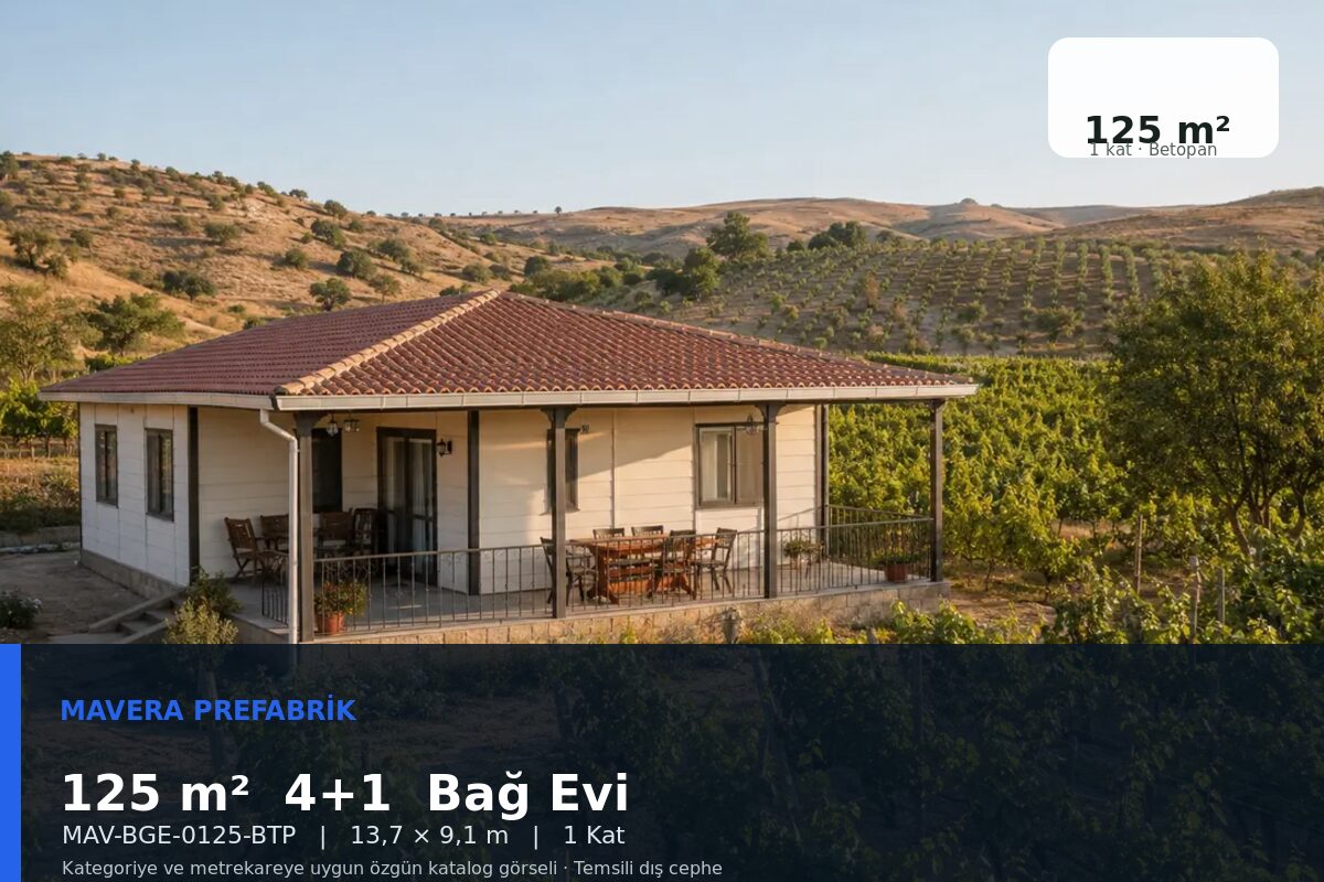 125 m² 4+1 Betopan Bağ Evi