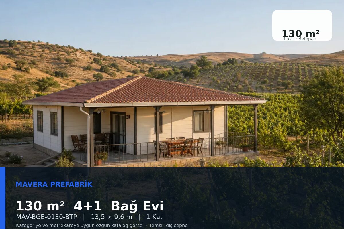 130 m² 4+1 Betopan Bağ Evi