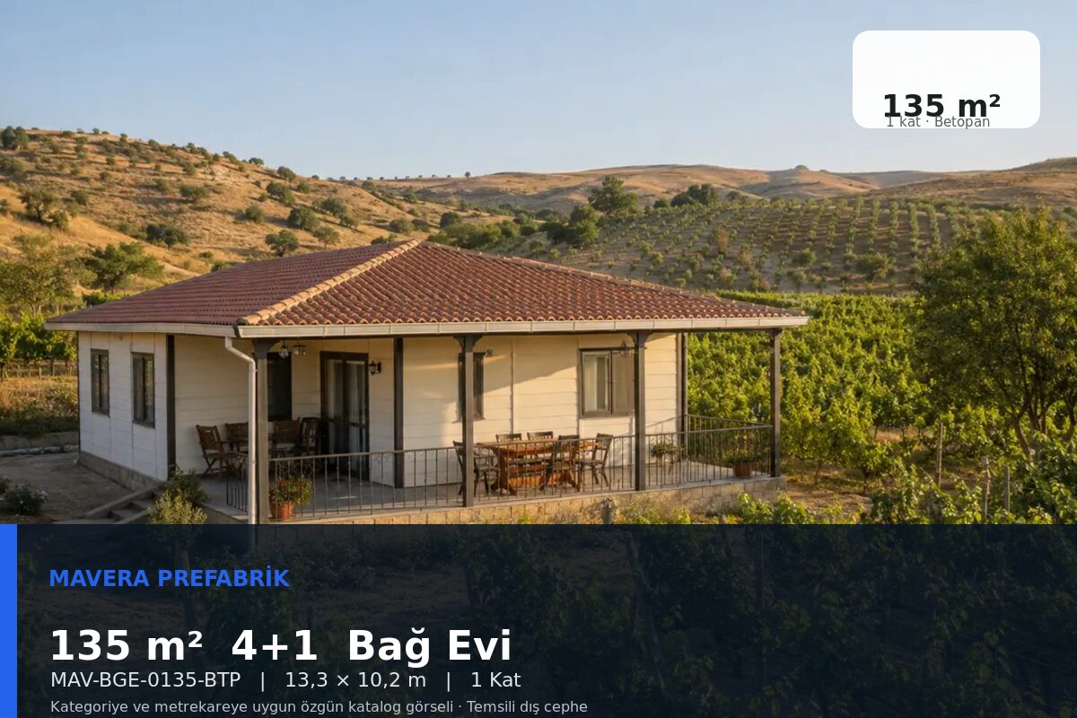 135 m² 4+1 Betopan Bağ Evi