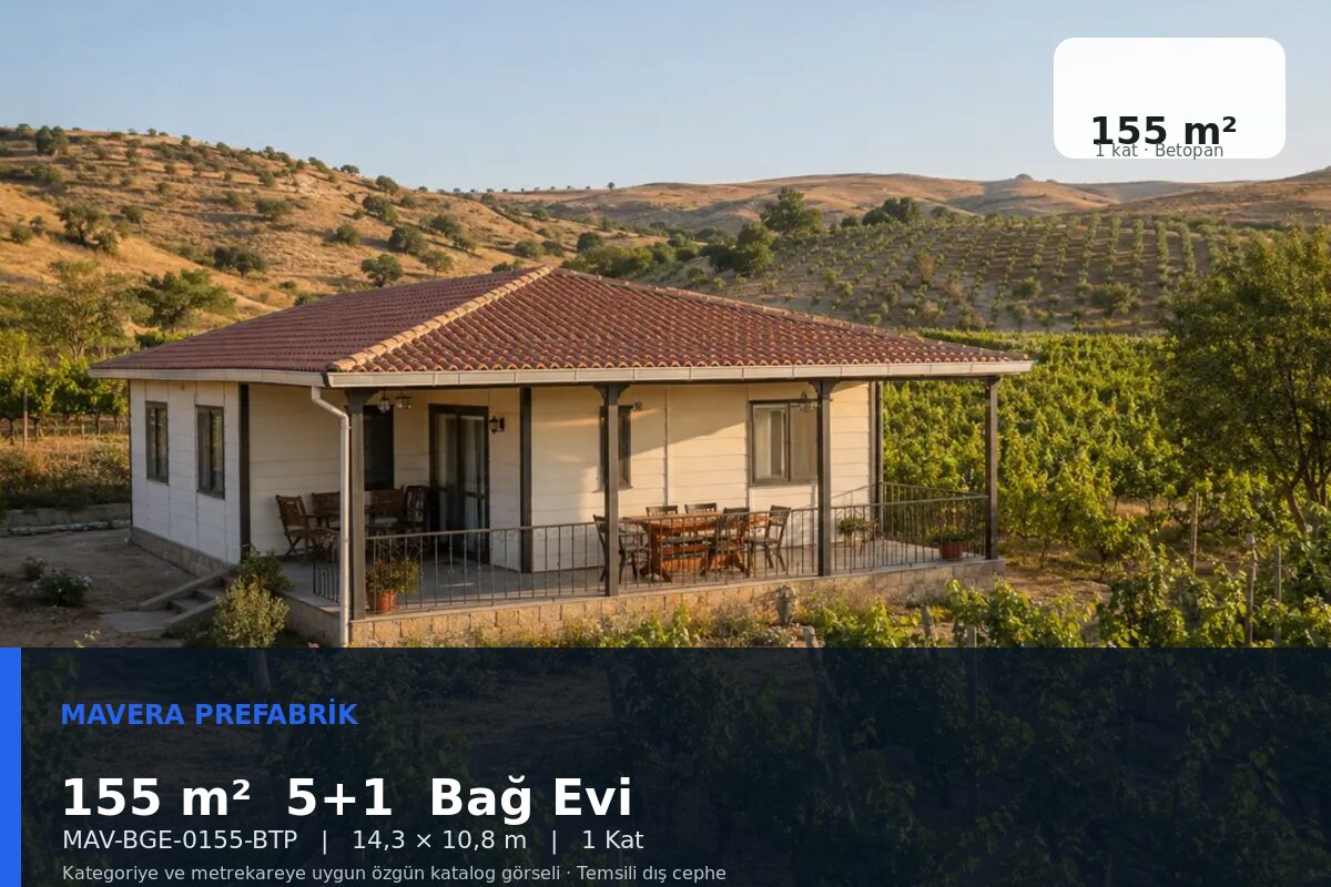 155 m² 5+1 Betopan Bağ Evi