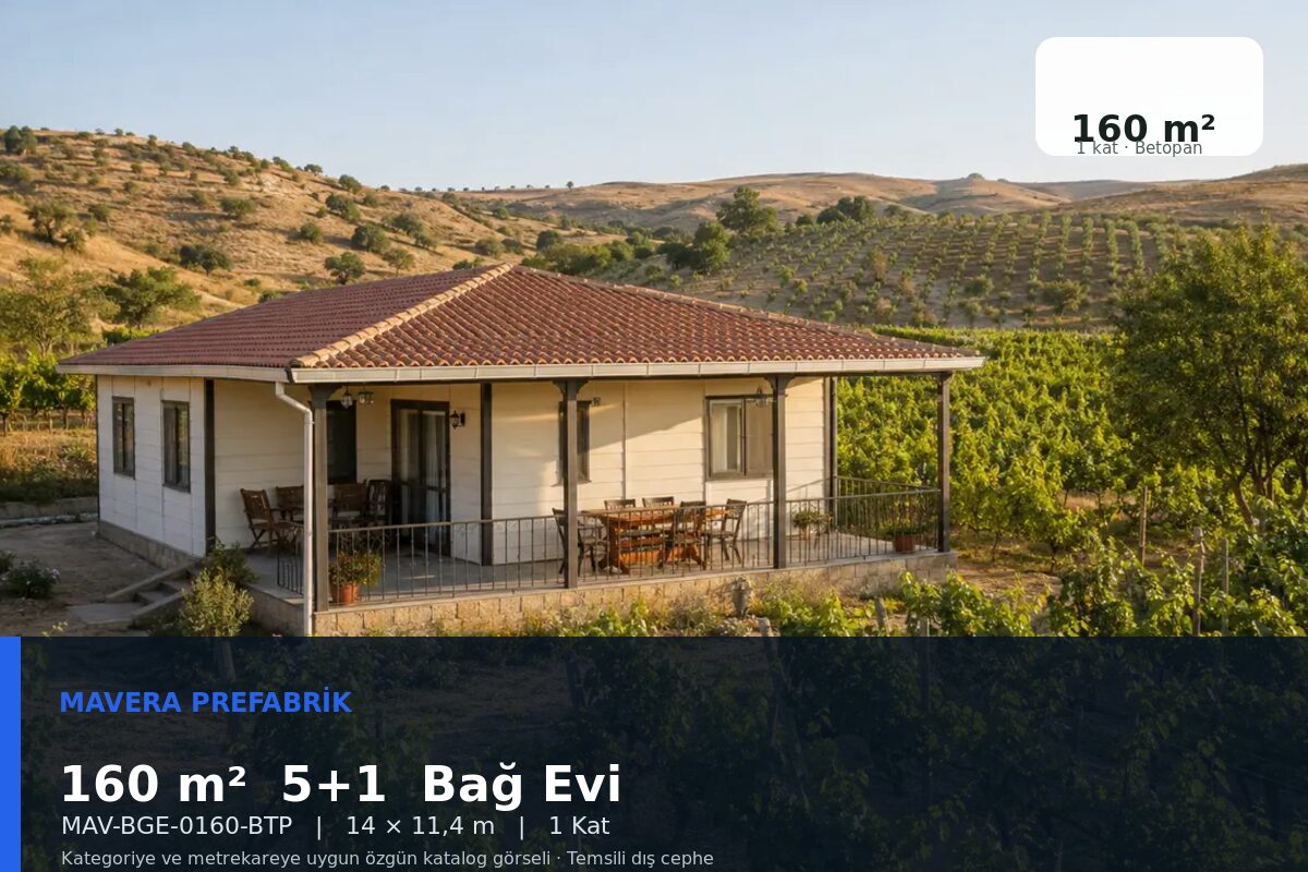 160 m² 5+1 Betopan Bağ Evi