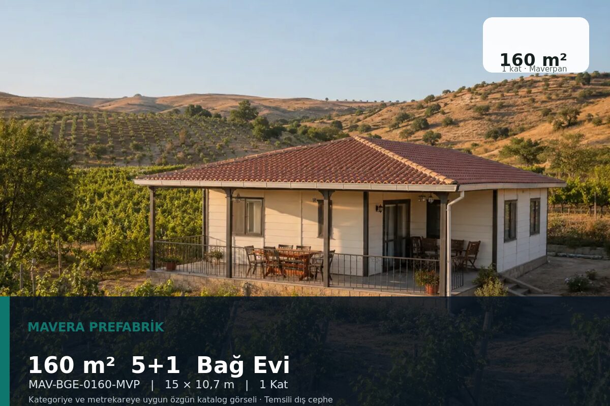 160 m² 5+1 Maverpan Bağ Evi