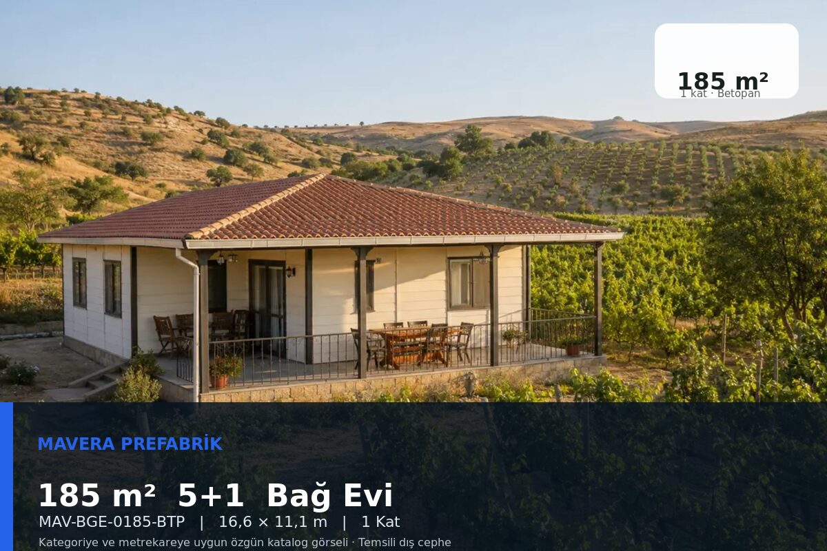 185 m² 5+1 Betopan Bağ Evi