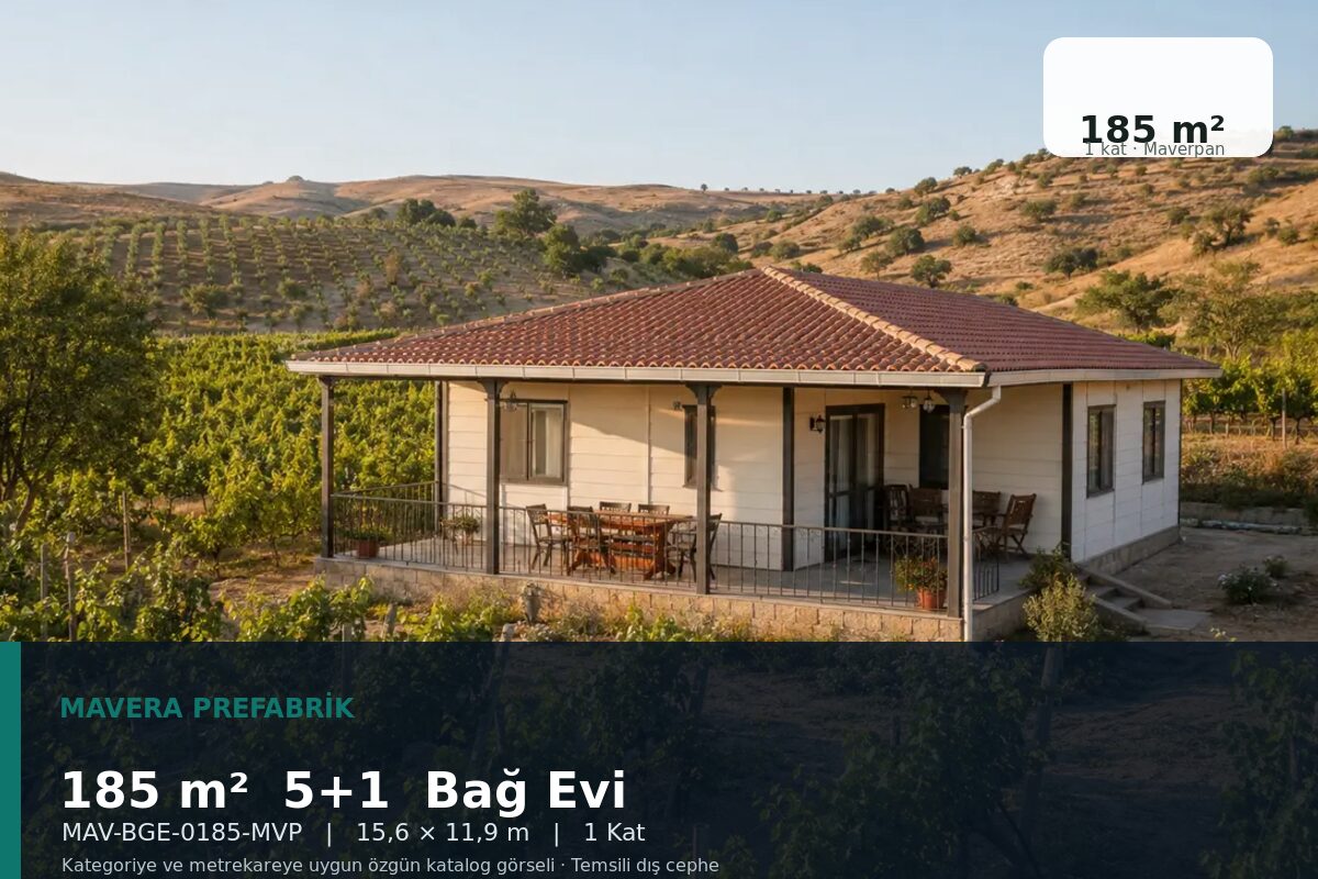 185 m² 5+1 Maverpan Bağ Evi