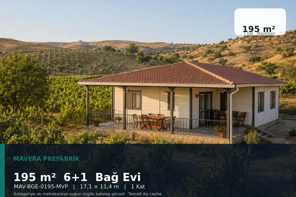 195 m² 6+1 Maverpan Bağ Evi