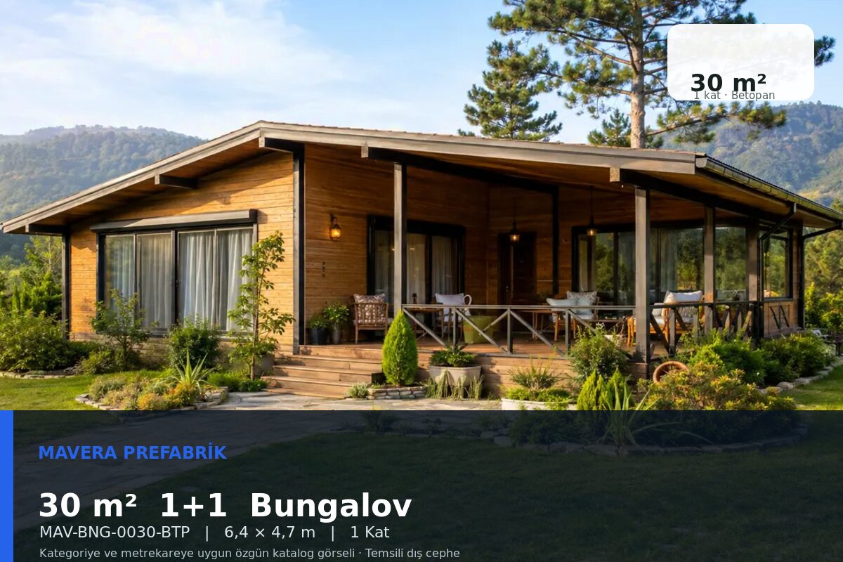 30 m² 1+1 Betopan Bungalov Ev
