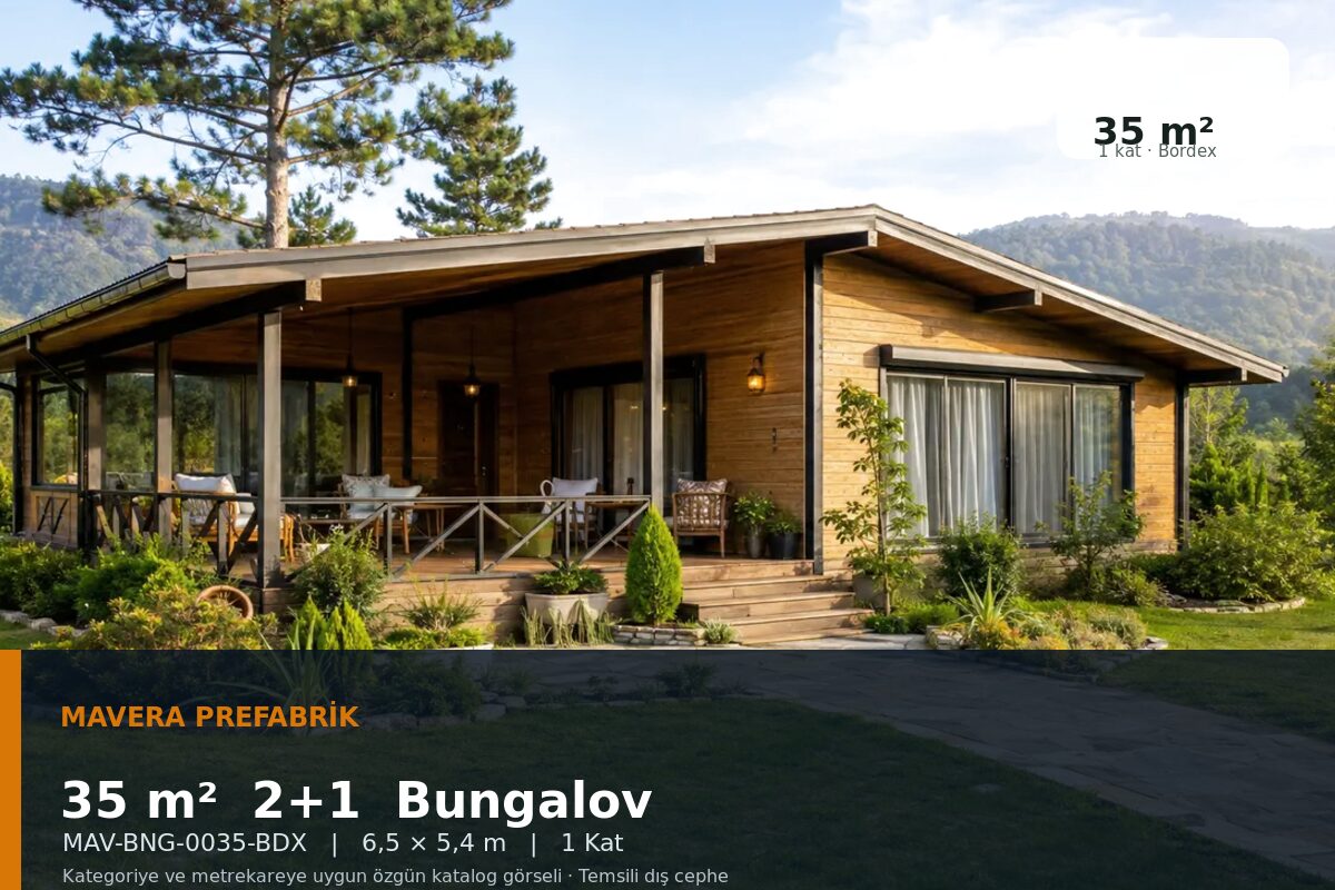 35 m² 2+1 Bordex Bungalov Ev