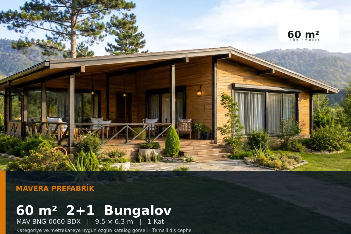 60 m² 2+1 Bordex Bungalov Ev