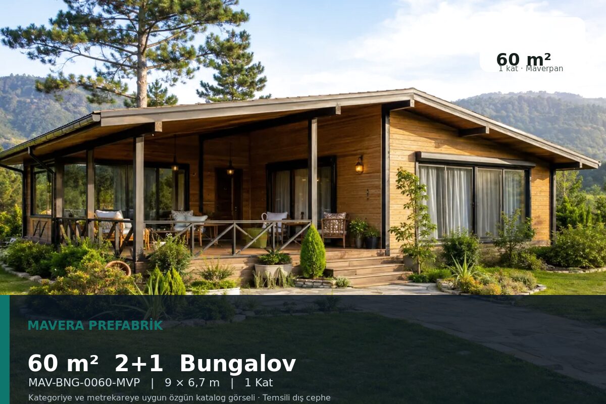 60 m² 2+1 Maverpan Bungalov Ev