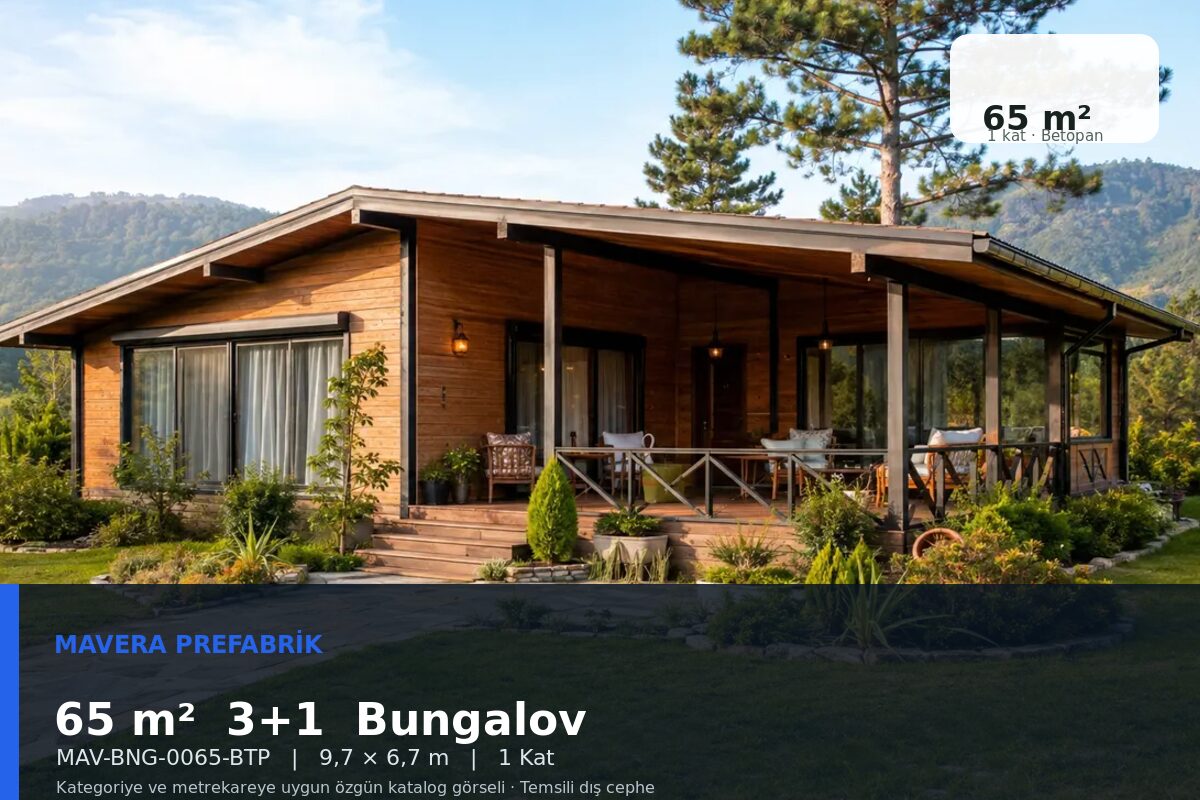 65 m² 3+1 Betopan Bungalov Ev