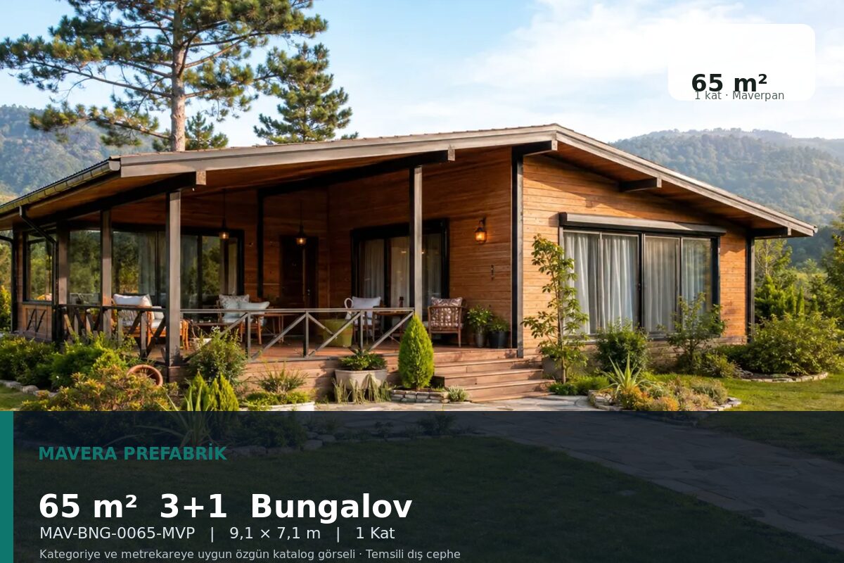 65 m² 3+1 Maverpan Bungalov Ev