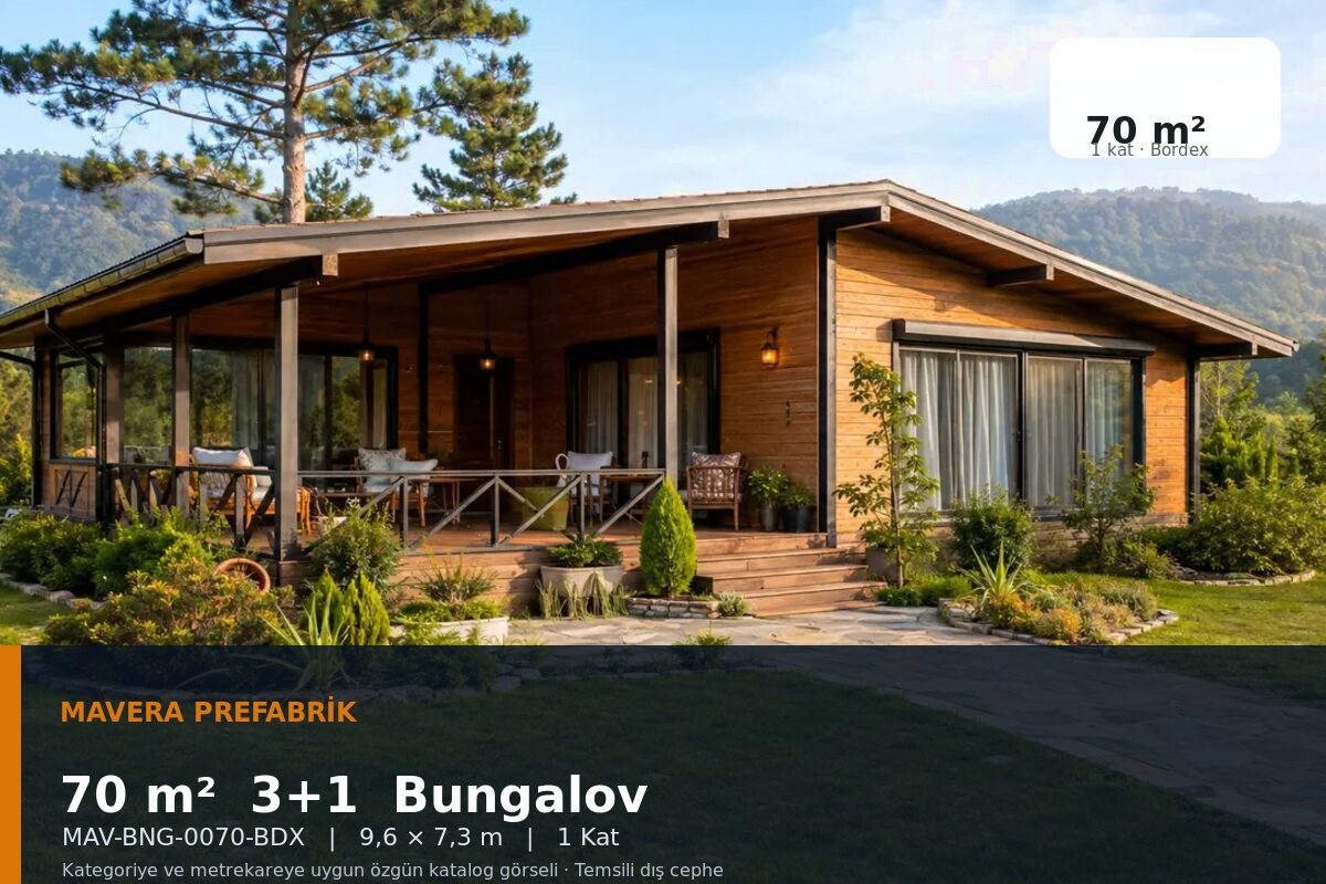 70 m² 3+1 Bordex Bungalov Ev