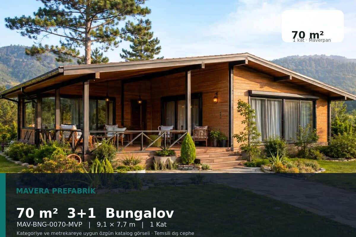 70 m² 3+1 Maverpan Bungalov Ev