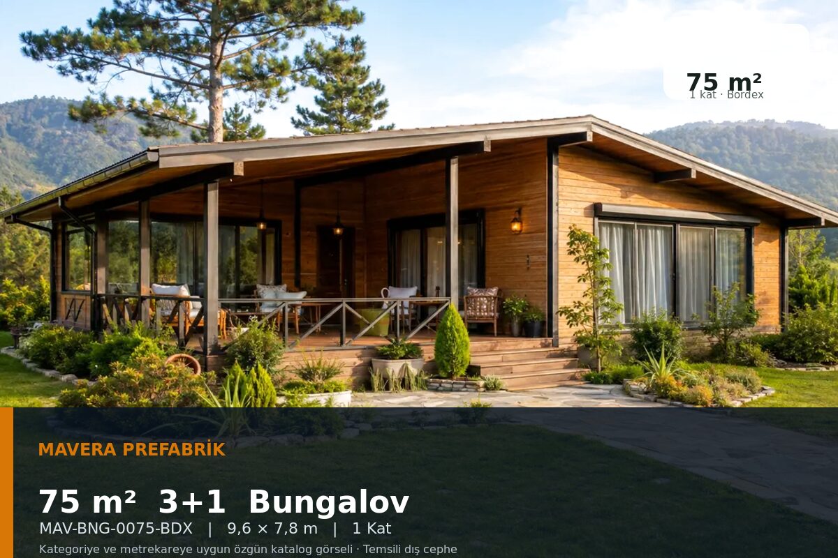 75 m² 3+1 Bordex Bungalov Ev
