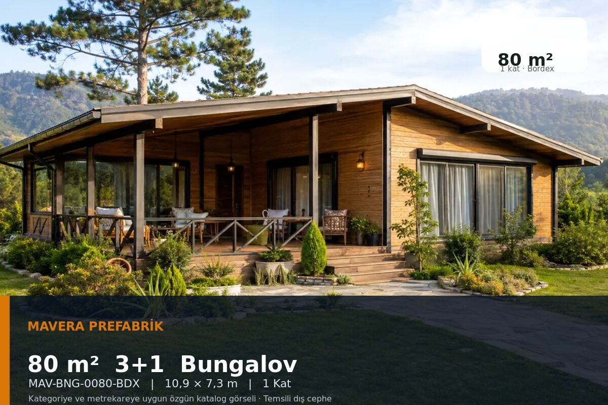 80 m² 3+1 Bordex Bungalov Ev