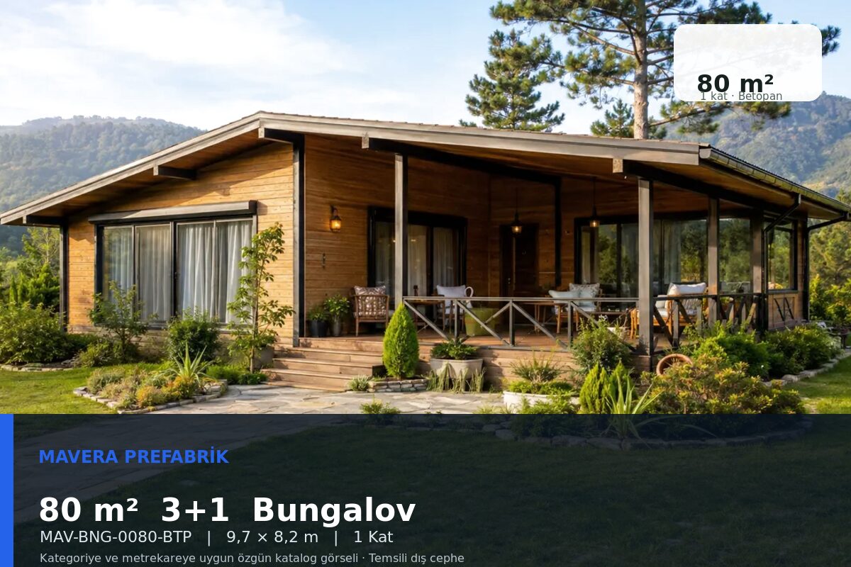 80 m² 3+1 Betopan Bungalov Ev