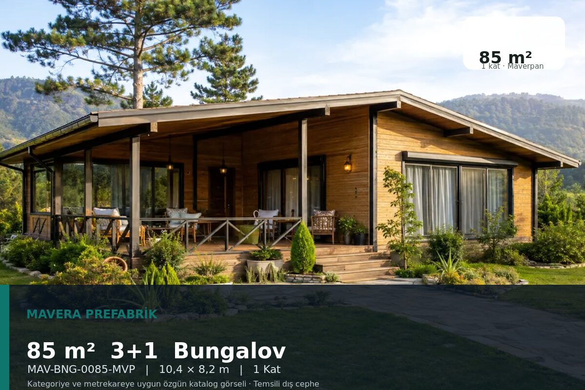 85 m² 3+1 Maverpan Bungalov Ev