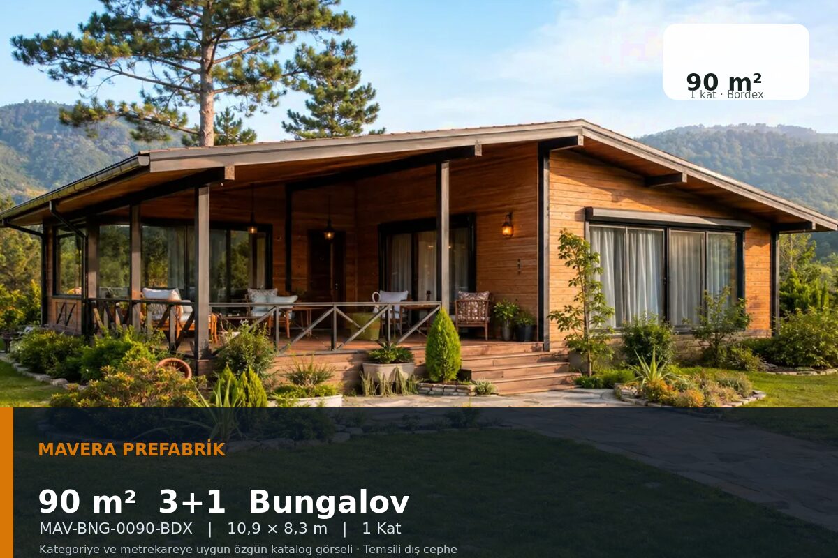 90 m² 3+1 Bordex Bungalov Ev