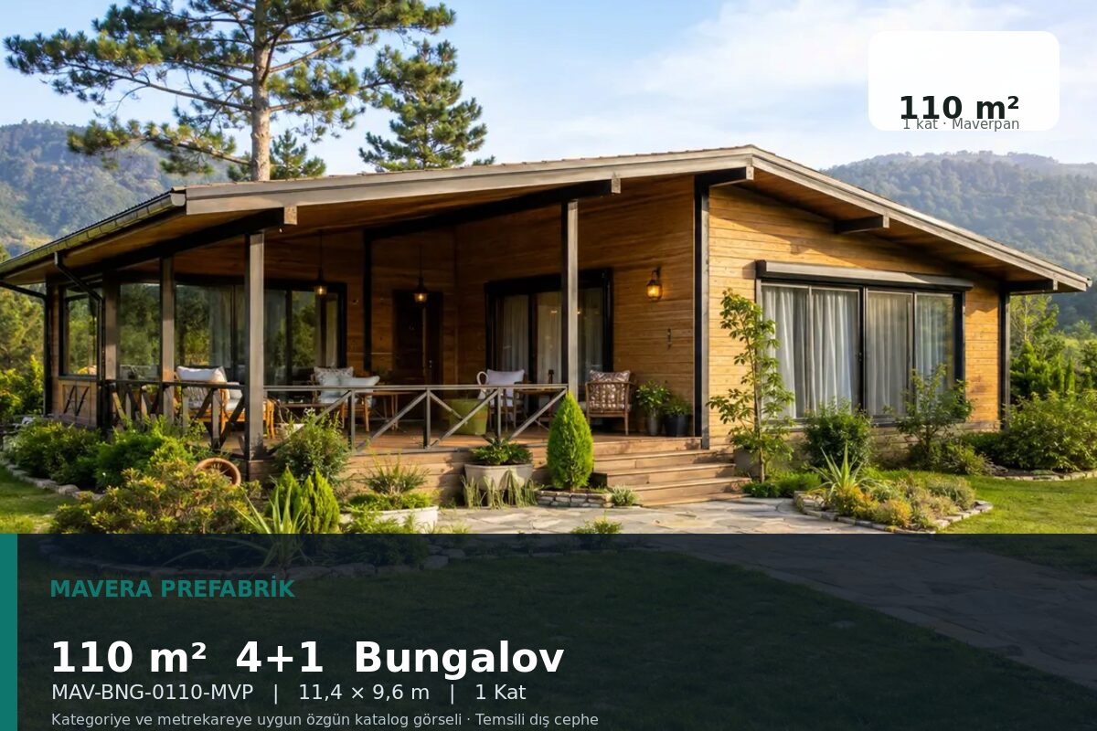 110 m² 4+1 Maverpan Bungalov Ev