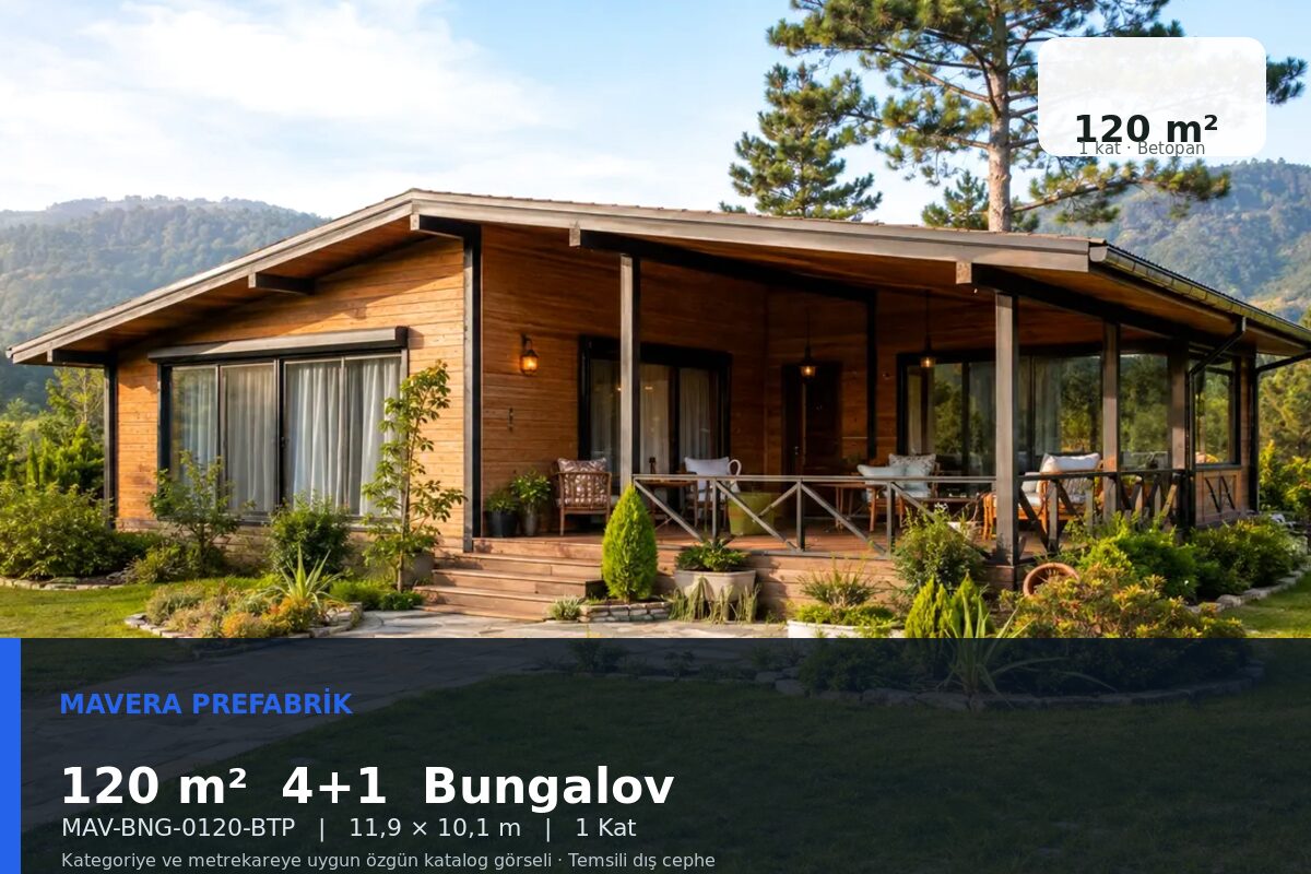 120 m² 4+1 Betopan Bungalov Ev