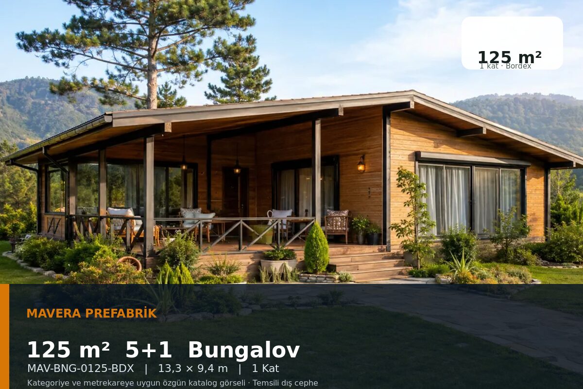 125 m² 5+1 Bordex Bungalov Ev