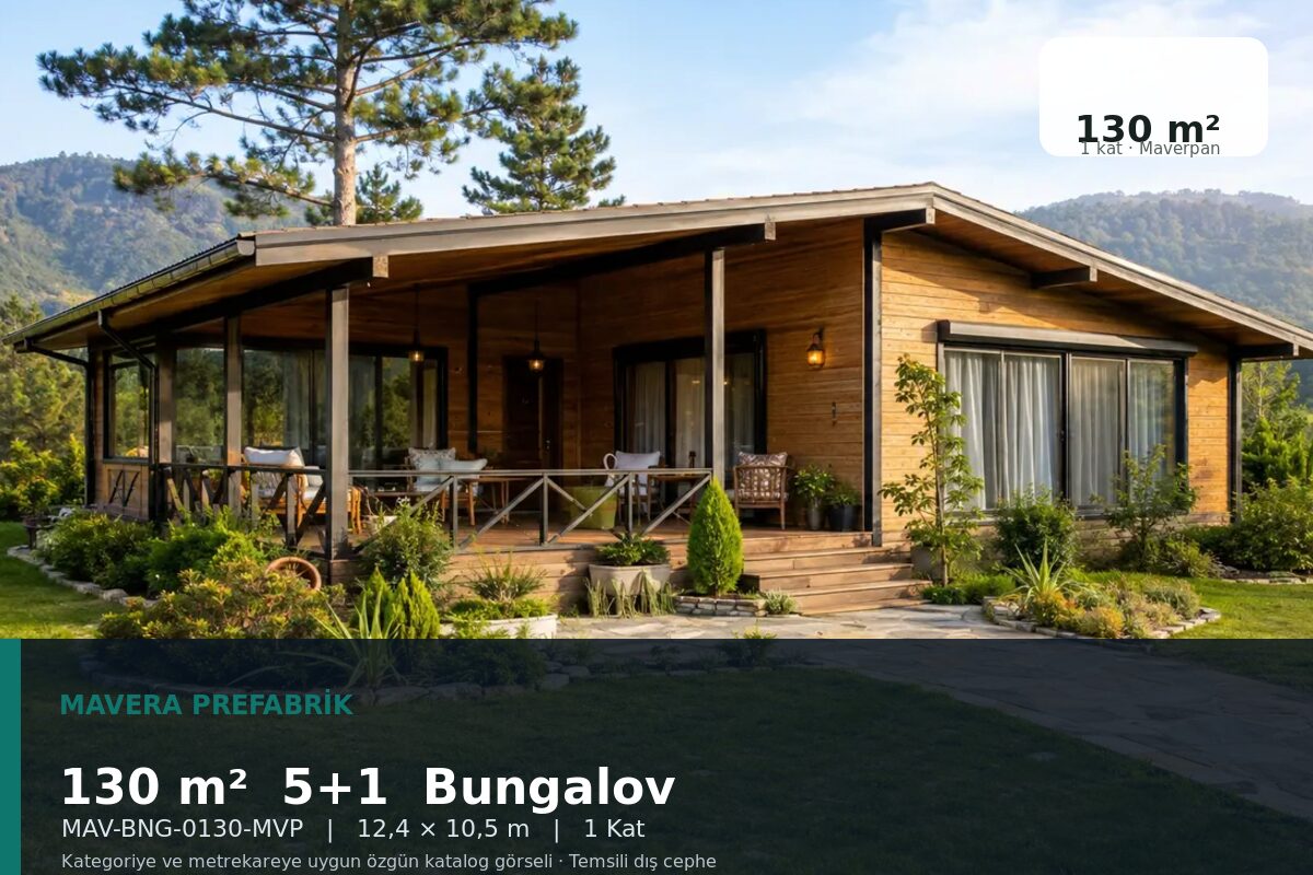130 m² 5+1 Maverpan Bungalov Ev
