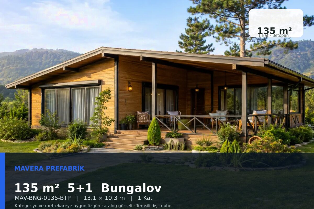 135 m² 5+1 Betopan Bungalov Ev