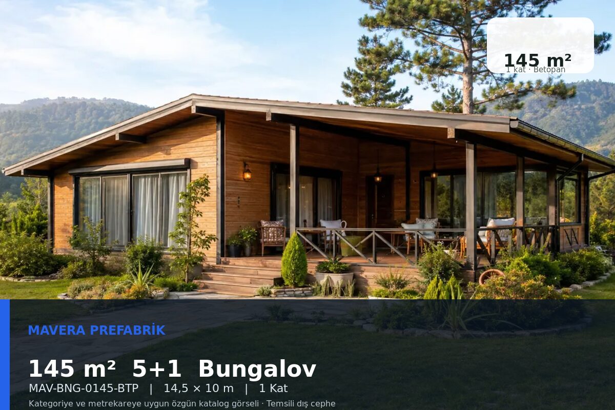 145 m² 5+1 Betopan Bungalov Ev