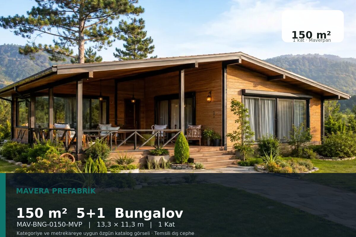 150 m² 5+1 Maverpan Bungalov Ev