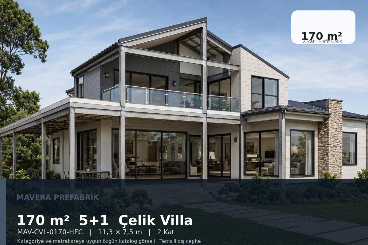 170 m² 5+1 Hafif Çelik Villa