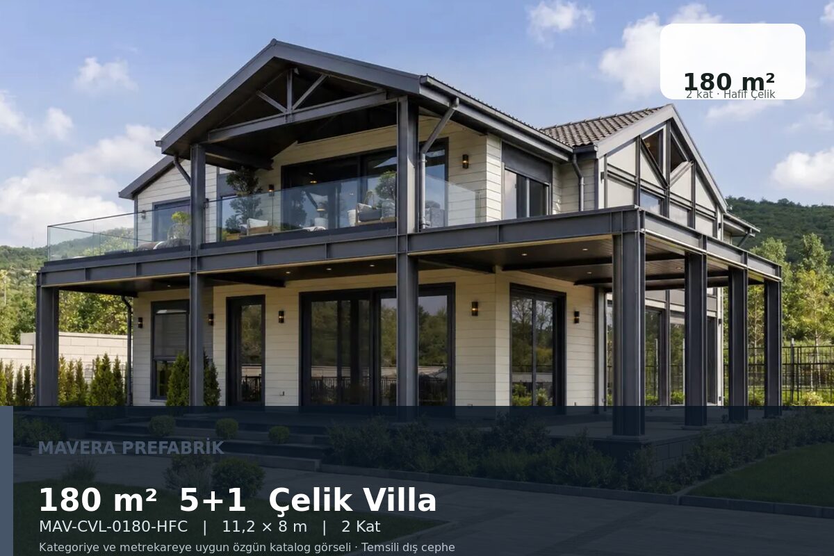 180 m² 5+1 Hafif Çelik Villa