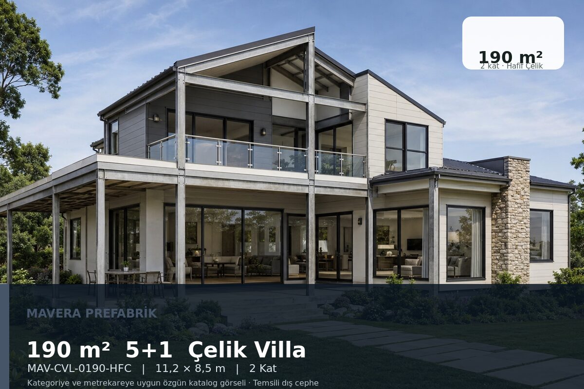 190 m² 5+1 Hafif Çelik Villa