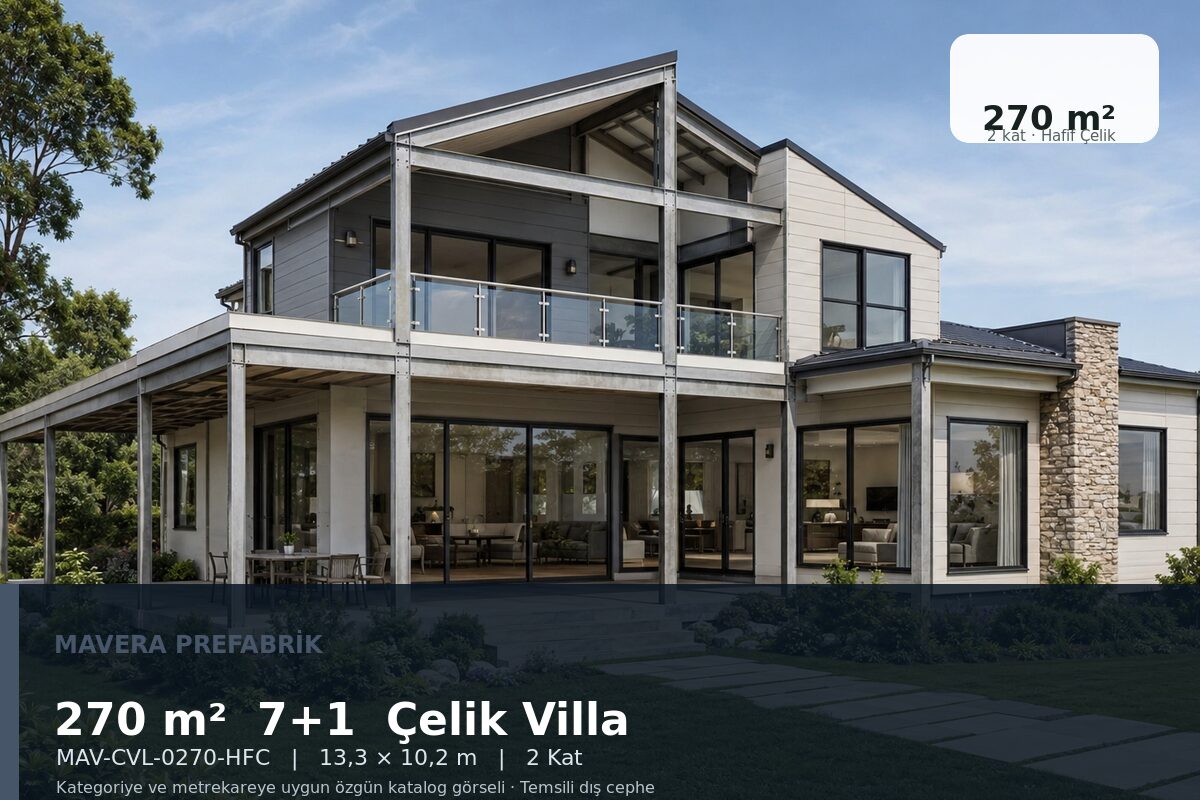 270 m² 7+1 Hafif Çelik Villa