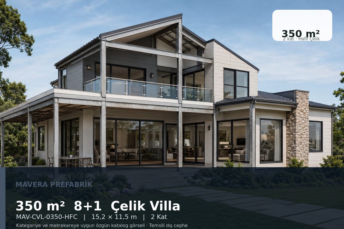 350 m² 8+1 Hafif Çelik Villa