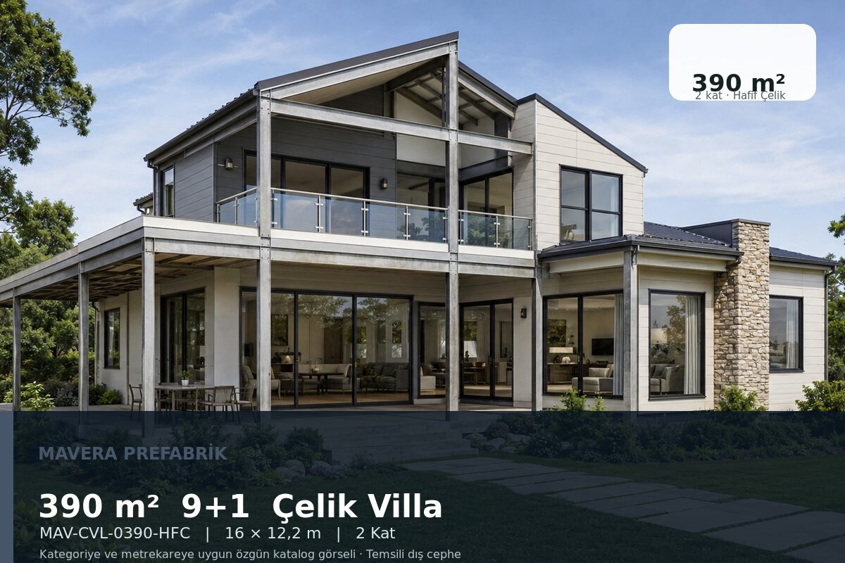 390 m² 9+1 Hafif Çelik Villa