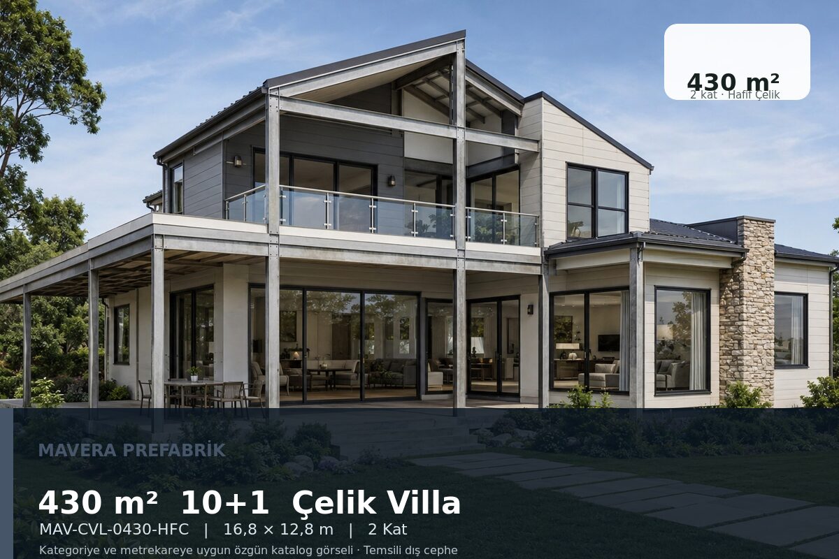 430 m² 10+1 Hafif Çelik Villa