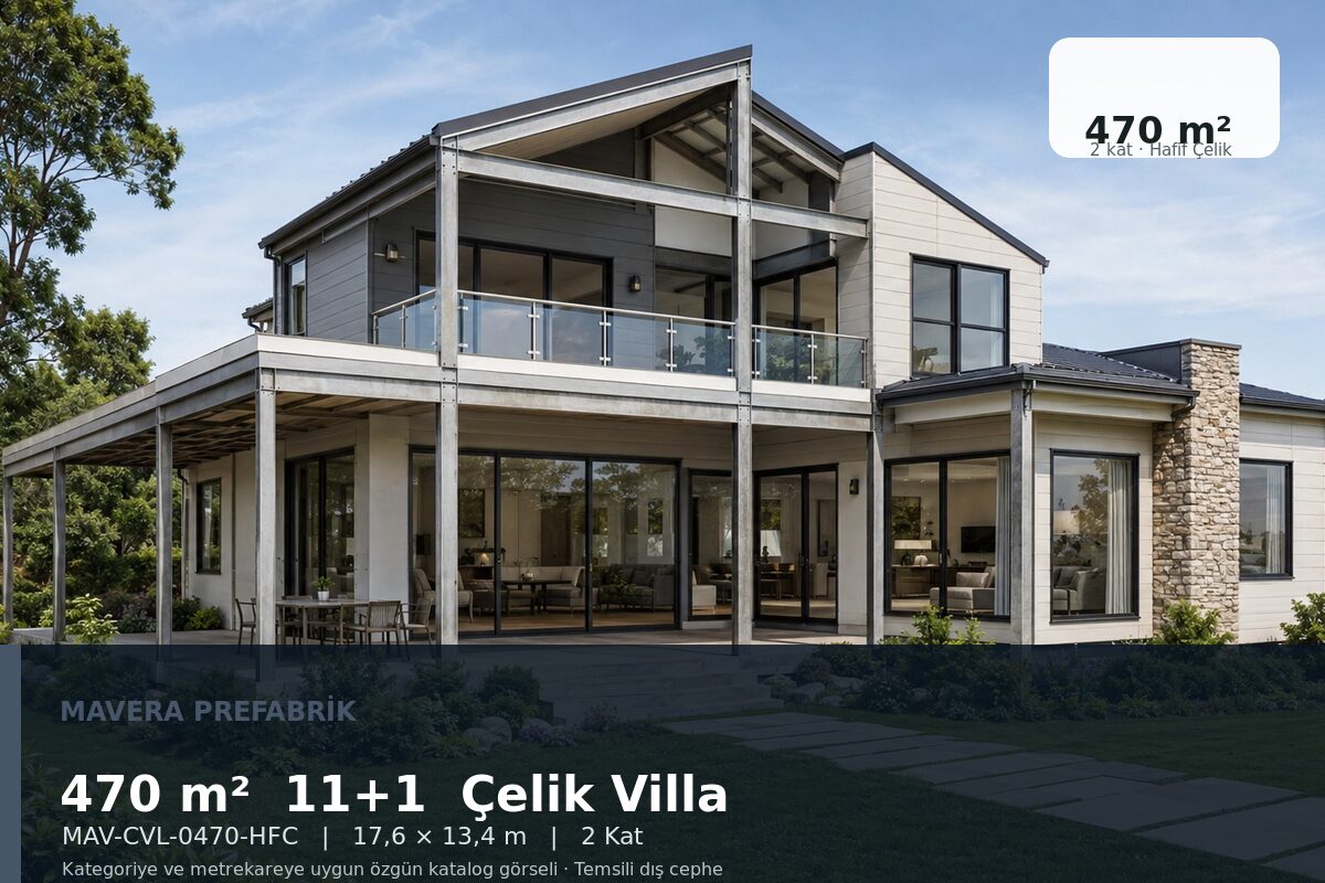 470 m² 11+1 Hafif Çelik Villa