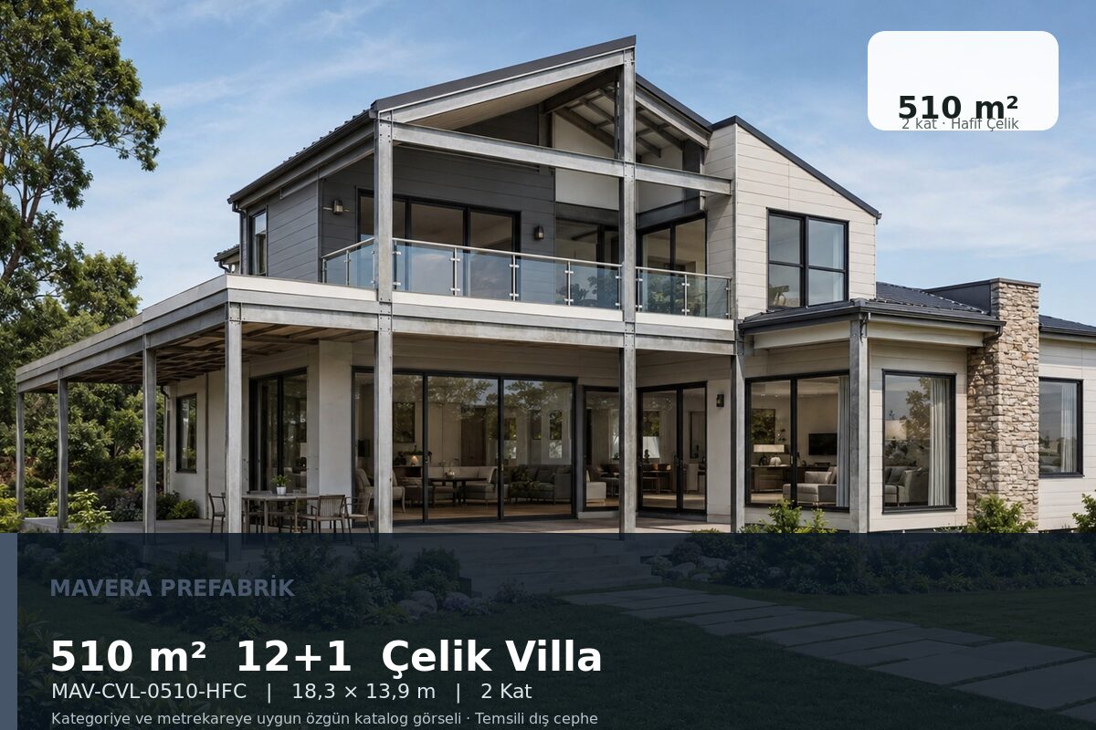 510 m² 12+1 Hafif Çelik Villa