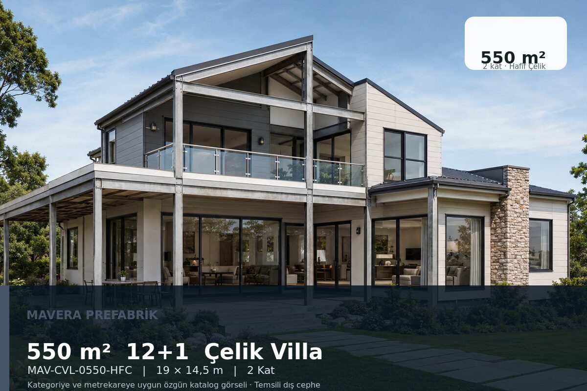 550 m² 12+1 Hafif Çelik Villa