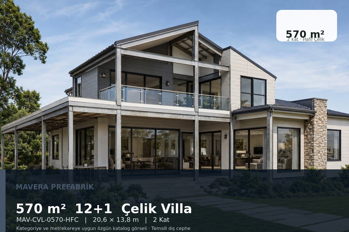 570 m² 12+1 Hafif Çelik Villa