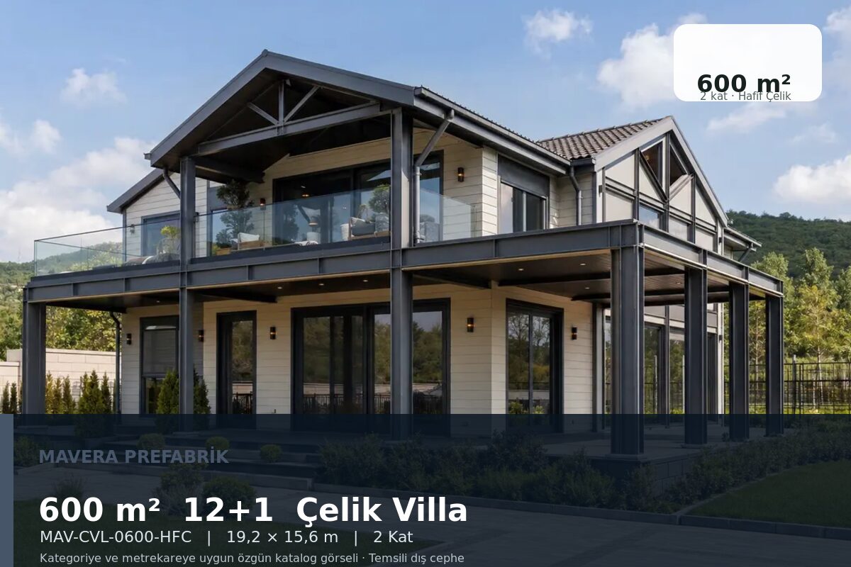 600 m² 12+1 Hafif Çelik Villa